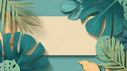 Summer Botanical Art with Monstera and Palms