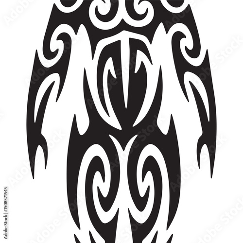 Tribal tattoo style descendant vector icon for merchandise appar