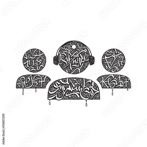 Graffiti Style Community Icons with Dripping Paint Effect Vector