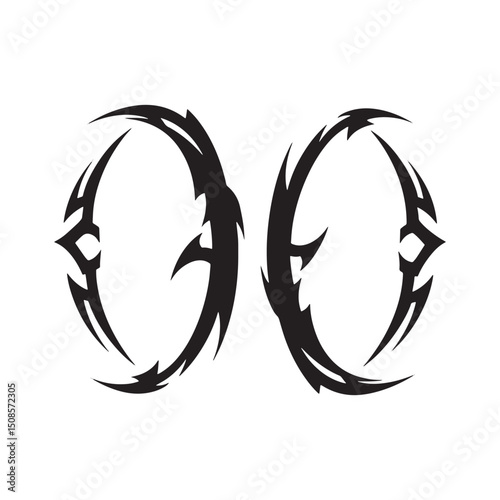 Summation mathematical icon with tribal tattoo style in black an