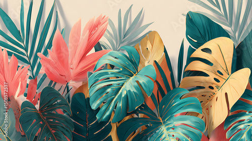 Exotic Jungle Vibes Summer Background