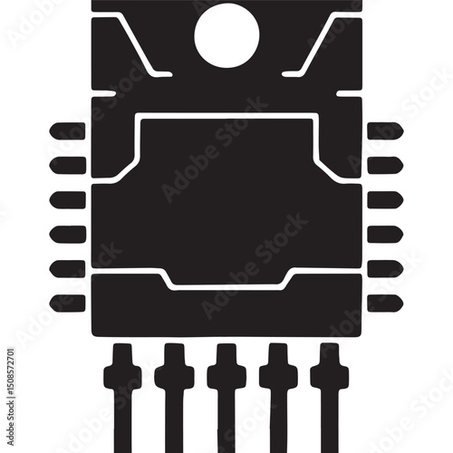 Cyberpunk Transistor Vector Icon - Merchandise Apparel Print Rea