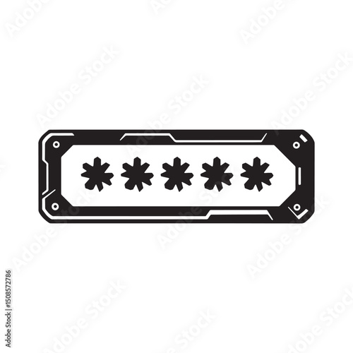 Cyberpunk Password Icon with a High-Tech Aesthetic for Merchandi