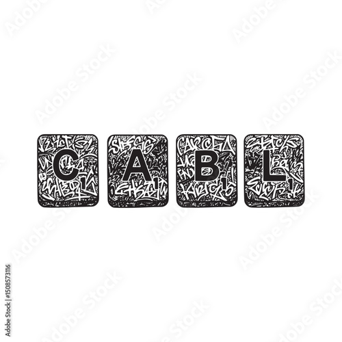 Creative Vector Illustration of Scrabble Tiles with Graffiti Art