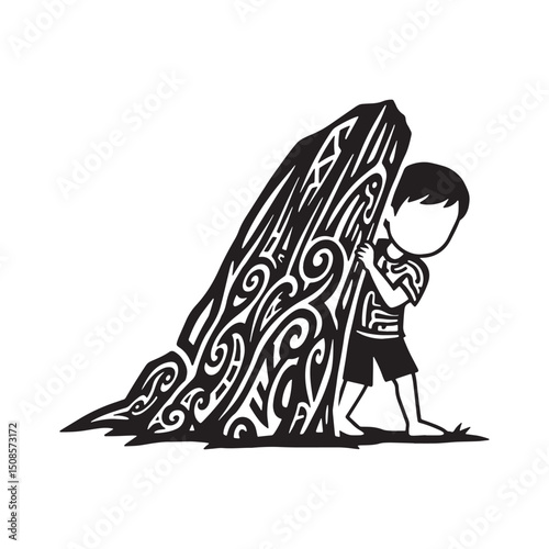 Tribal Hide and Seek, A Timeless Game with Artistic Flair Vector