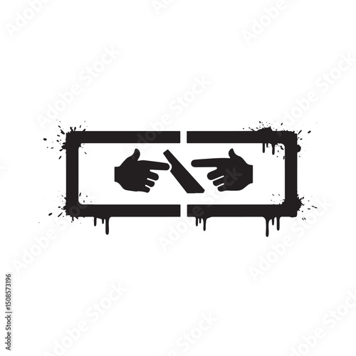 Reconciliation Graffiti Stencil Icon Vector Design for Apparel P