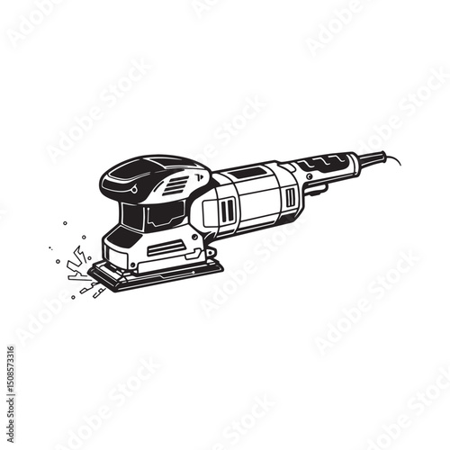 Cyberpunk Electric Sander Icon - Futuristic Tool Design for Appa