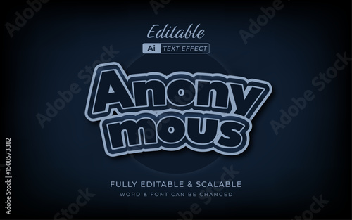 anonymous text effect, sleek and modern style