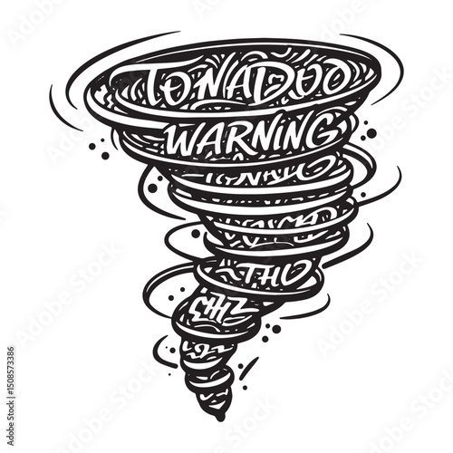 Tornado Warning Graffiti Style Vector Illustration for Apparel P