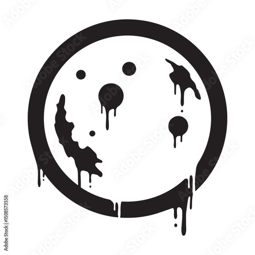 Supermoon icon with dripping paint effect vector illustration de