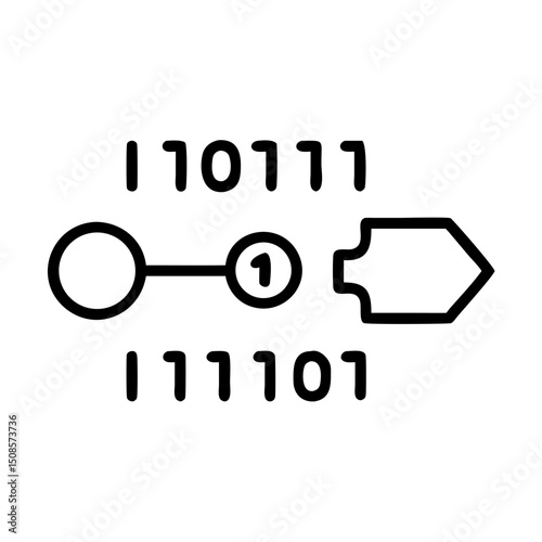 Homomorphic Encryption Secure Data Processing Icon -  Conceptual Illustration of Encrypted Data Transformation