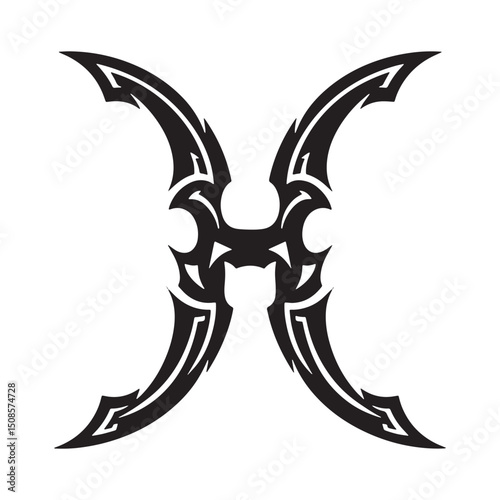 Partial Derivative Tribal Tattoo Vector Design for Apparel and M