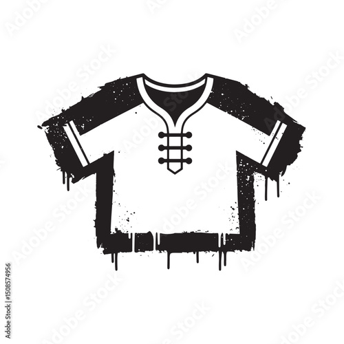 Monochrome Tunic and Hose Icon with Paint Drip Effect for Appare