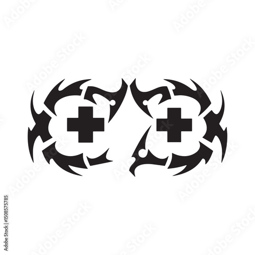 Tribal Tattoo Style Cheat Code Icon for Merchandise Apparel Prin