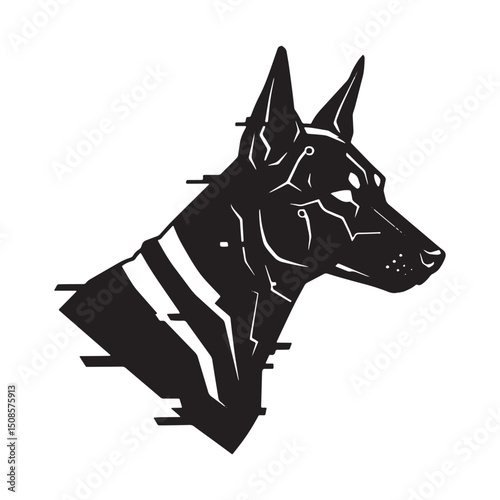 Cyberpunk Hound Icon Vector Illustration for Merchandise Apparel