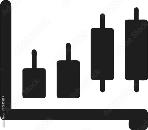 Minimalist Candlestick Chart, Stock Market Finance Graphic