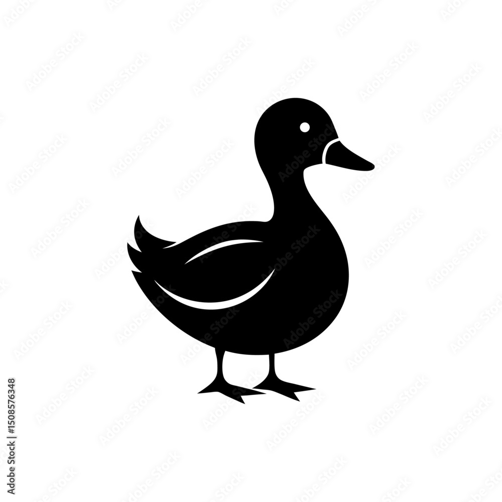 Obraz premium Wild Duck Silhouette Vector Art
