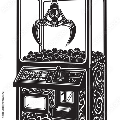 Intricate Tribal Claw Machine Design for Apparel and Merchandise