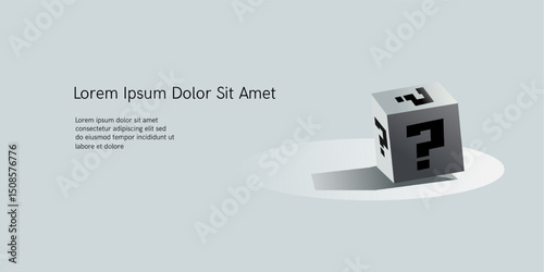 Frequently ask questions.Large questions mark for landing page or website development.vector 3d illustration of cube question mark. FAQ and guides. Customer support page and online help service.