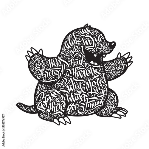 Unique Whack-a-Mole Mascot with Graffiti Lettering for Merchandi