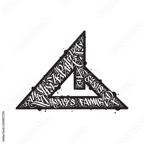 Angle Finder icon vector with grafitti art, merchandise apparel