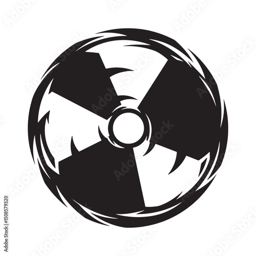 Stylized Radiation Symbol with Tribal Tattoo Elements for Appare