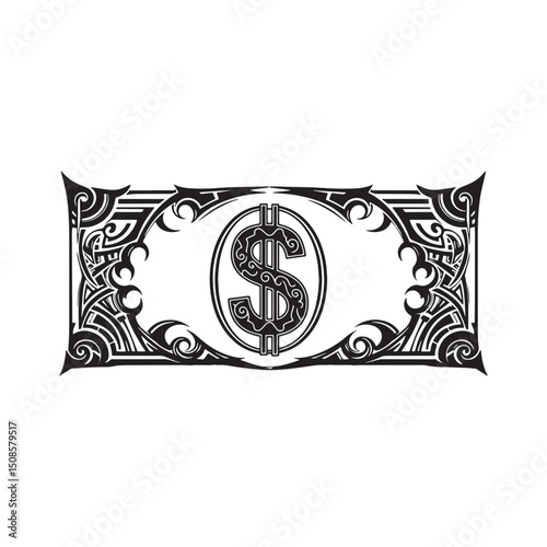 Stylized Singapore Dollar Sign with Graffiti Art for Apparel Pri