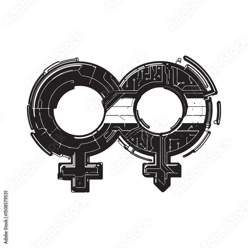 Cyberpunk LGBTQ Pride Icon for Merchandise Apparel Print Design