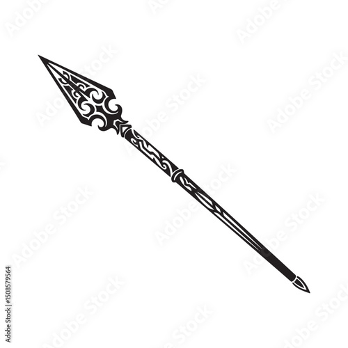 Tribal Spear Vector Illustration for Tattoo Design and Apparel P