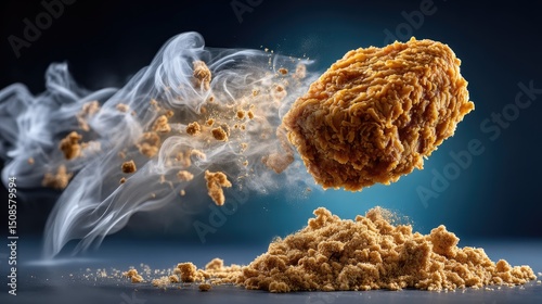 Fried food item in smoke