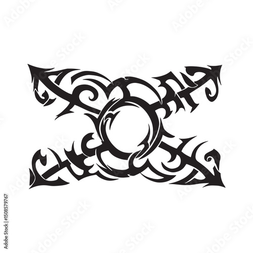 Transgender Pride Flag Tribal Tattoo Vector Icon for Merchandise