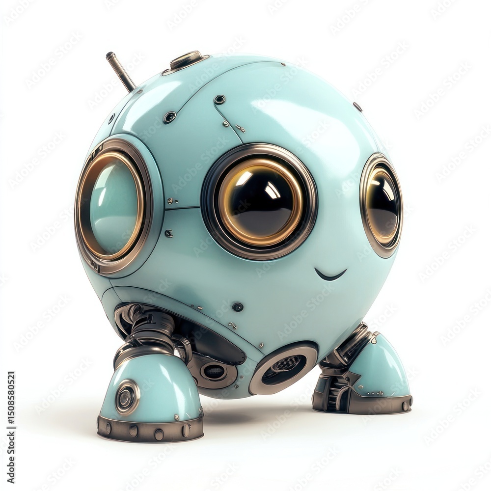 Fototapeta premium Cyberpunk object illustration robot cute.