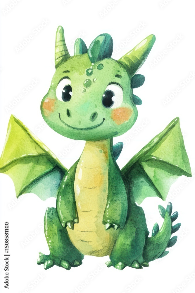 Fototapeta premium Dragon illustration character cute.