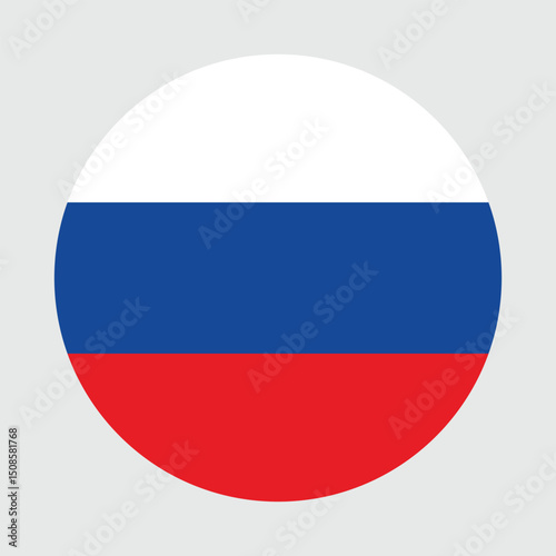Russia flag in circle. The national flag of Russia. Vector