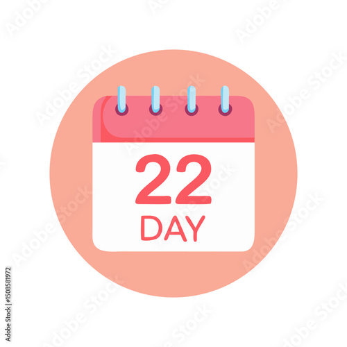 Calendar Icon Showing Day 22