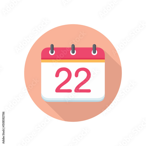 Calendar Icon Showing Day 22