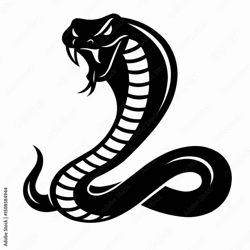 Fototapeta premium Angry cobra icon. stock illustration