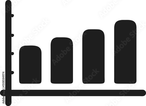 Minimalist Bar Chart Line Art, Data Graph Analytics Graphic