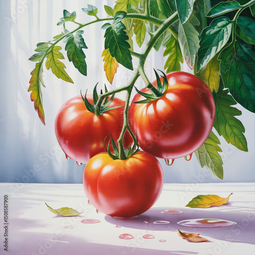 tomatoes on a vine
