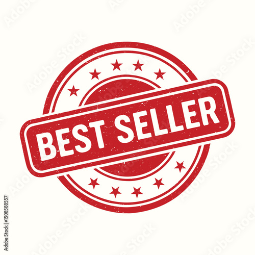 Premium Best Seller Badge Award Seal Orange Ribbon Design Graphic Element for Business Marketing Promotion Top Quality Product Label Illustration