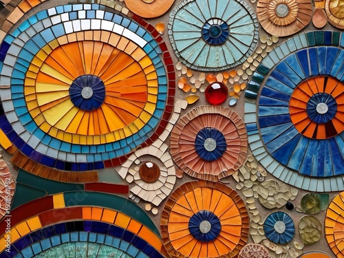 Colorful Spiral Mosaic Art