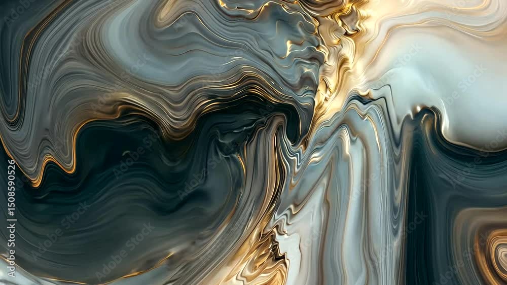 An elegant abstract background with flowing gray, white and gold lines creates a sophisticated and textured surface with depth