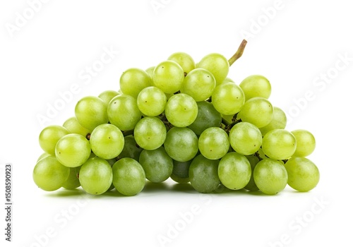 Bunch of green grapes on white background photo