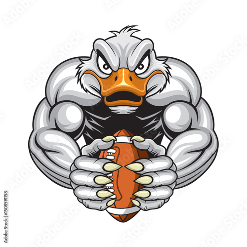 american football mascot duck vector illustration design