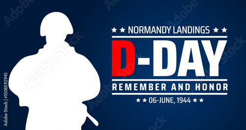d day, or normandy landings background banner or poster design template. observed every year in June. Holiday concept. Use to any Template, card, poster, placard, template.