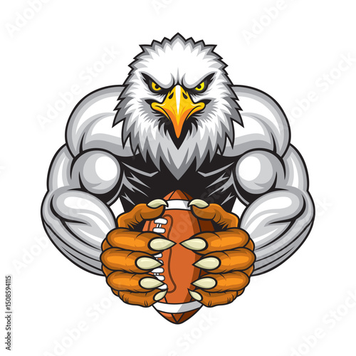 american football mascot eagle vector illustration design
