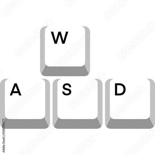 WASD keyboard keys for gaming and computer control