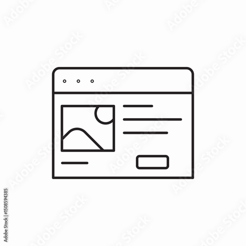 Blog post content layout icon vector sign