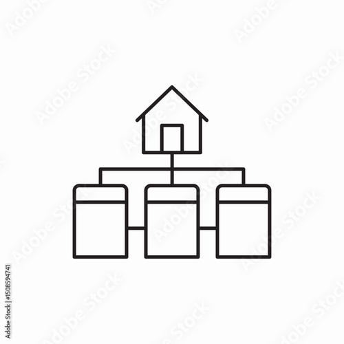 Website sitemap structure diagram icon vector sign