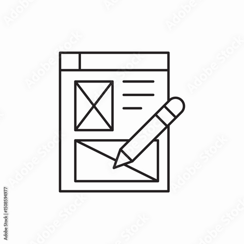 Content creation editing interface icon vector sign